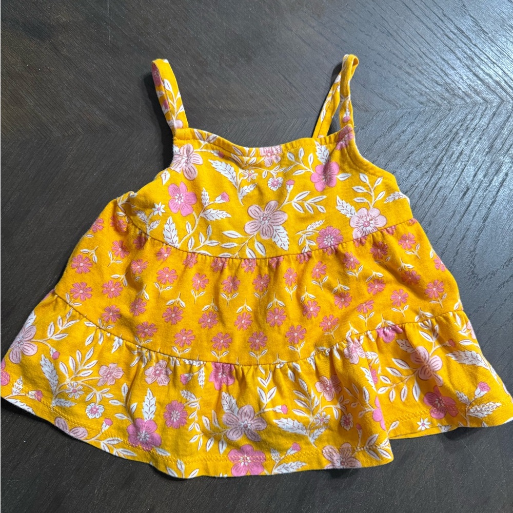 Carter’s 9m yellow and pink floral tank top